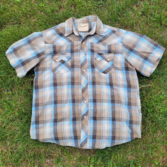 Mens plaid Wrangler western shirt Large - Picture 1 of 6